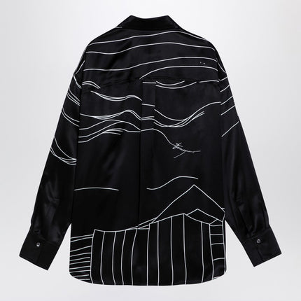 Ferragamo Black silk satin shirt