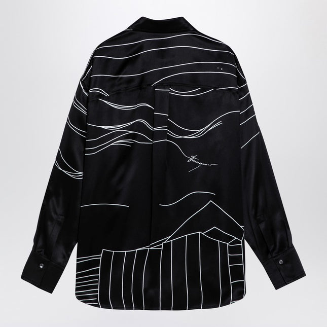 Ferragamo Black silk satin shirt