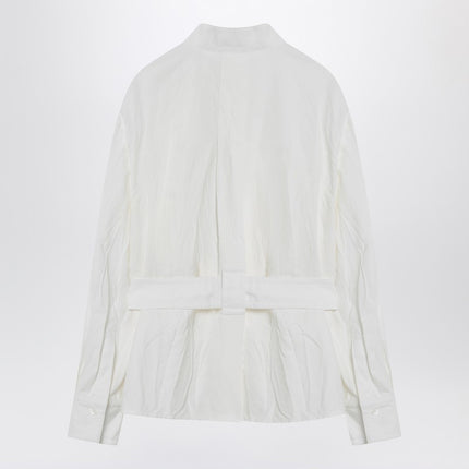 Ferragamo White belted shirt in cotton blend