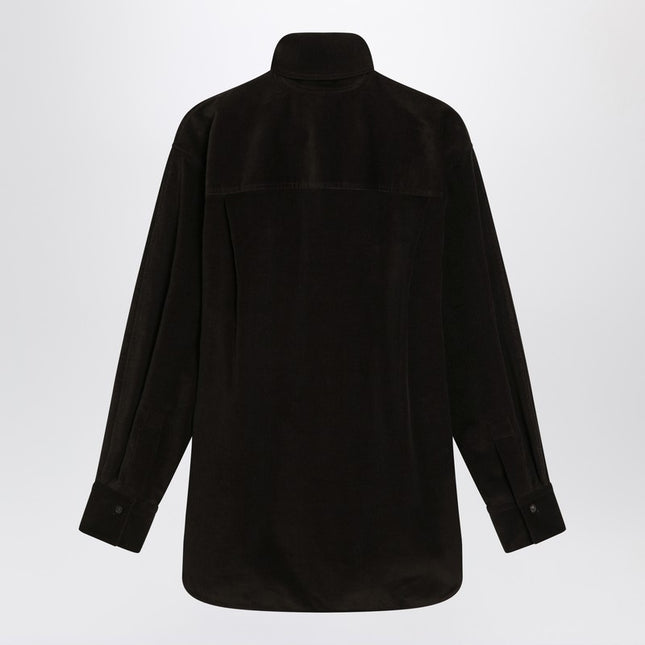 Ferragamo Brown shirt in ribbed velvet