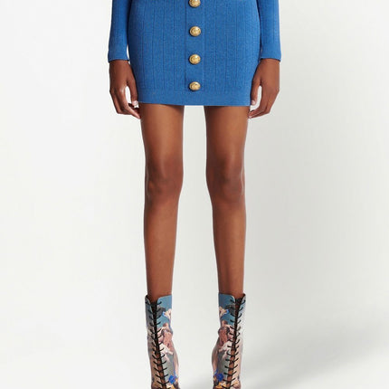 Balmain Button-detail knitted miniskirt
