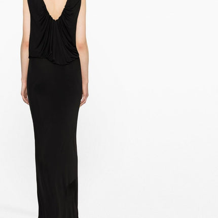 Saint Laurent draped sleeveless jersey dress