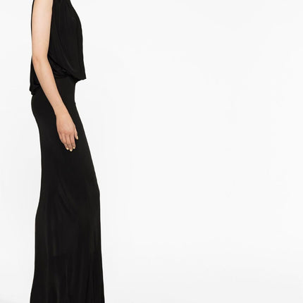 Saint Laurent draped sleeveless jersey dress