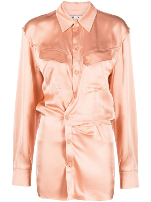 Off White twist-detail shirt dress