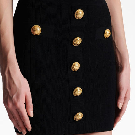 Balmain Button-detail knitted miniskirt