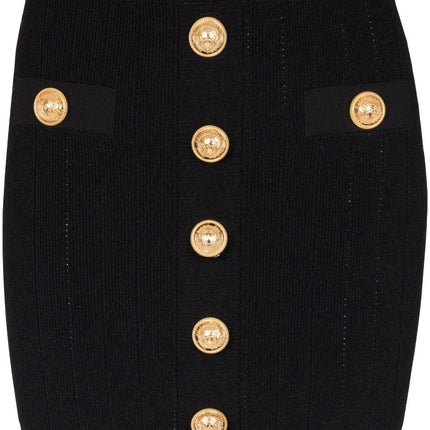 Balmain Button-detail knitted miniskirt