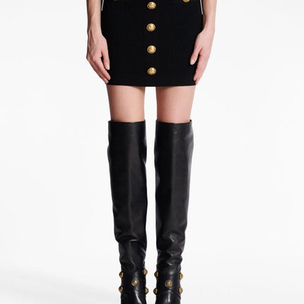 Balmain Button-detail knitted miniskirt