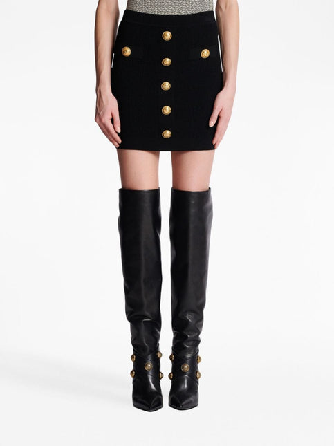 Balmain Button-detail knitted miniskirt