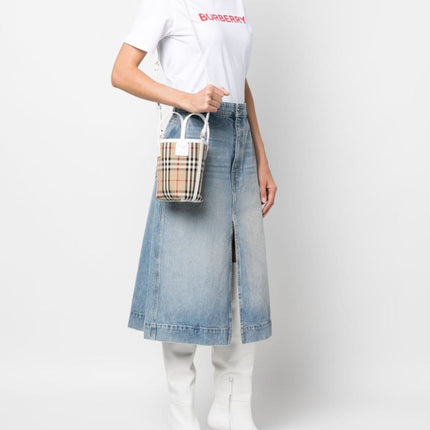 Burberry check motif mini bucket bag