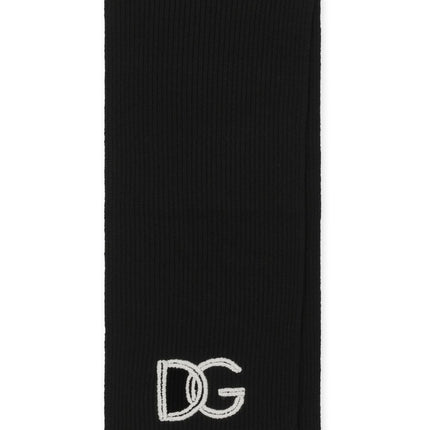 Dolce & Gabbana Fisherman’s rib cashmere scarf with DG logo