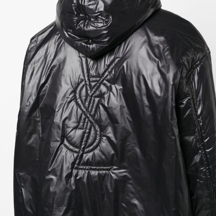 Saint Laurent Cassandre logo-embossed hooded raincoat