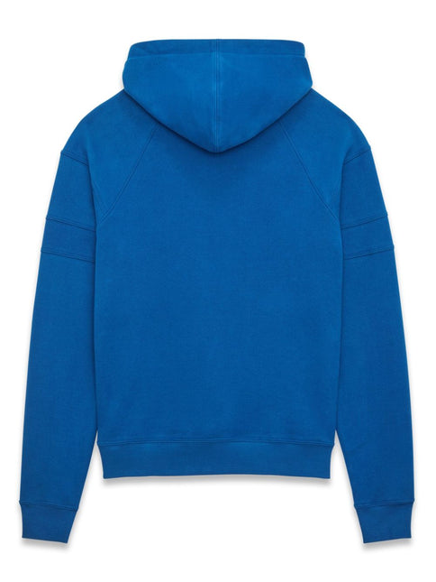 Saint Laurent logo-embroidered cotton hoodie