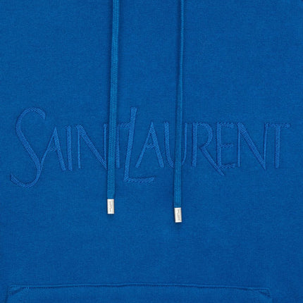 Saint Laurent logo-embroidered cotton hoodie