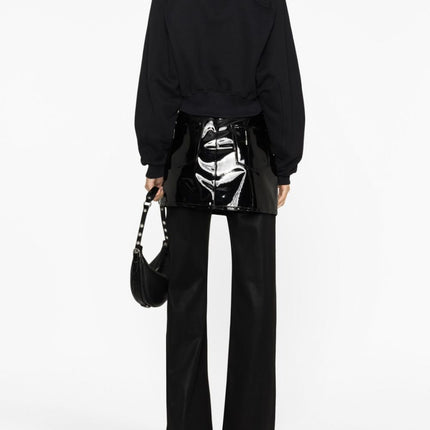 Off White Printed Crop Sweatshirt