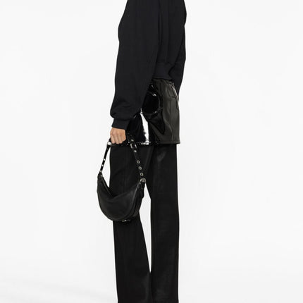Off White Printed Crop Sweatshirt