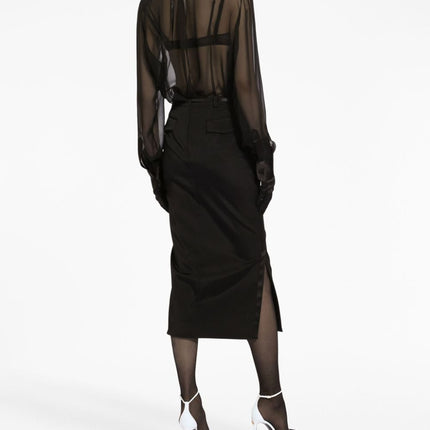 Dolce & Gabbana Silk chiffon shirt with satin details