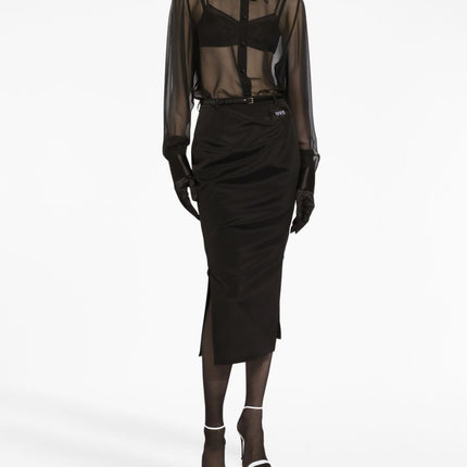 Dolce & Gabbana Silk chiffon shirt with satin details