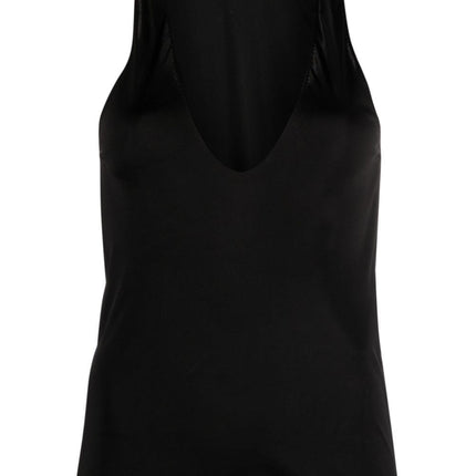 Saint Laurent plunging satin tank top