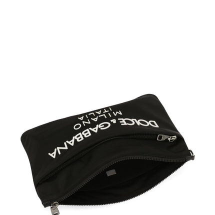 Dolce & Gabbana Nylon pouch with rubberized logo