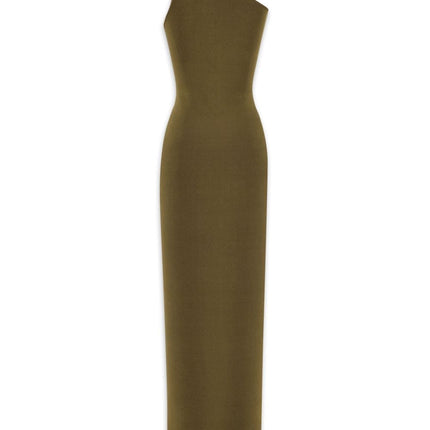 Saint Laurent One shoulder silk dress