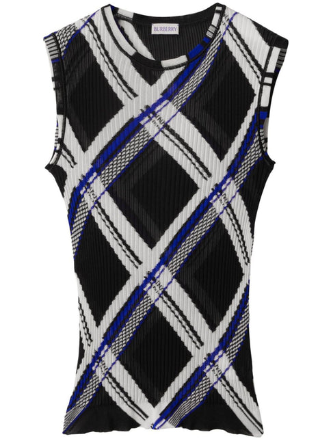 Burberry checked silk top