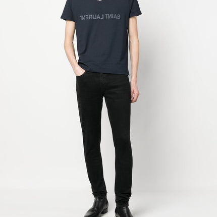 Saint Laurent Reverse logo-print cotton T-shirt
