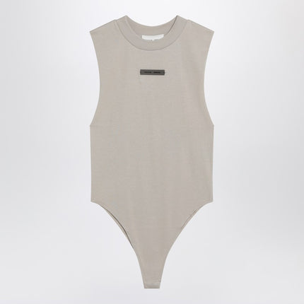 Fear of God Essentials Sleeveless greige cotton-blend bodysuit