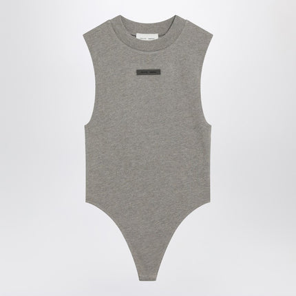 Fear of God Essentials Sleeveless grey cotton-blend bodysuit