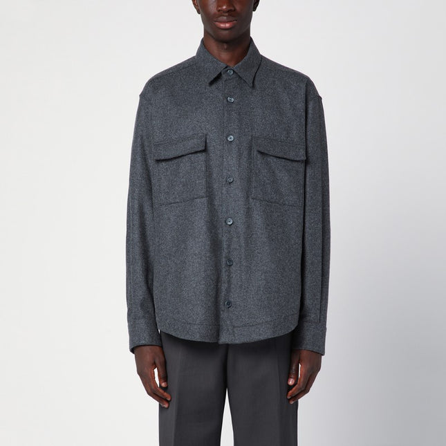 XACUS Grey wool blend overshirt