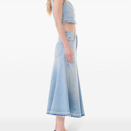 Ganni Flared denim skirt