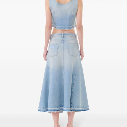 Ganni Flared denim skirt