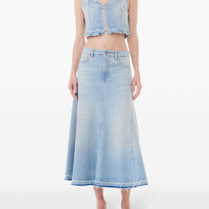 Ganni Flared denim skirt