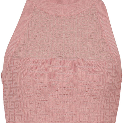Balmain PB Labyrinth knit top