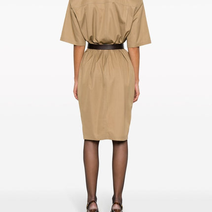 Saint Laurent Cotton twill midi dress