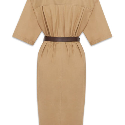 Saint Laurent Cotton twill midi dress
