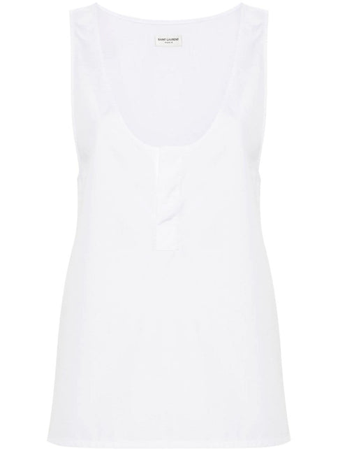 Saint Laurent semi-sheer Henley Tank Top