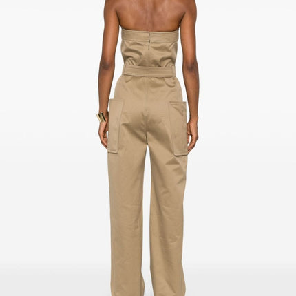 Saint Laurent strapless belted cotton jumpsuit