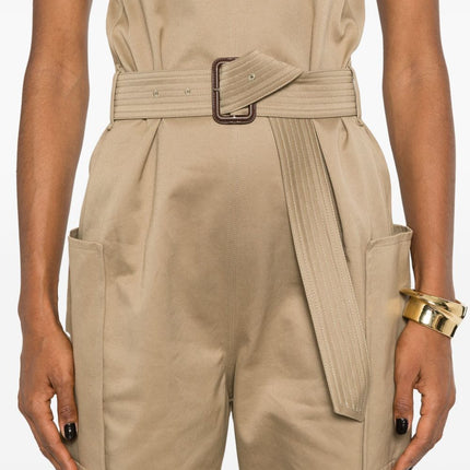 Saint Laurent strapless belted cotton jumpsuit