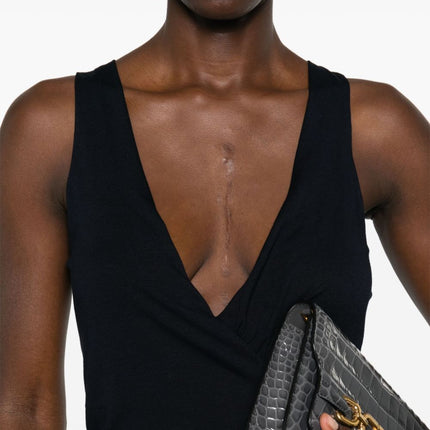 Saint Laurent ruched V-neck mini dress
