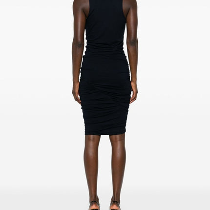 Saint Laurent ruched V-neck mini dress