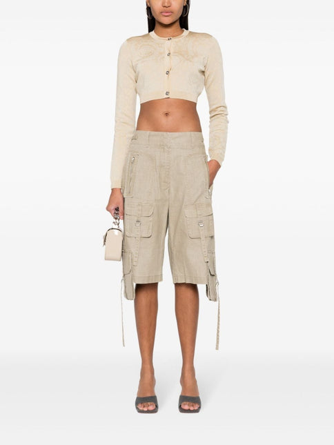 Versace Barocco lurex cropped cardigan