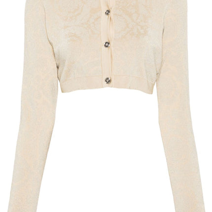 Versace Barocco lurex cropped cardigan