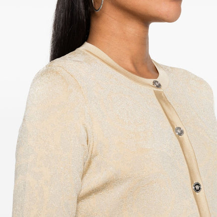 Versace Barocco lurex cropped cardigan