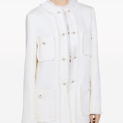 Dolce & Gabbana Single-breasted raschel tweed coat