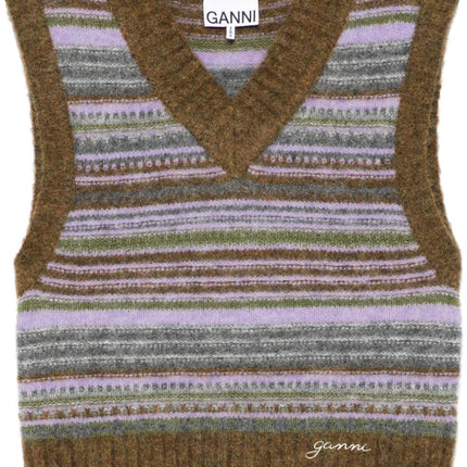 Ganni Striped v-neck vest