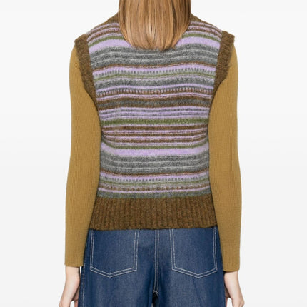 Ganni Striped v-neck vest