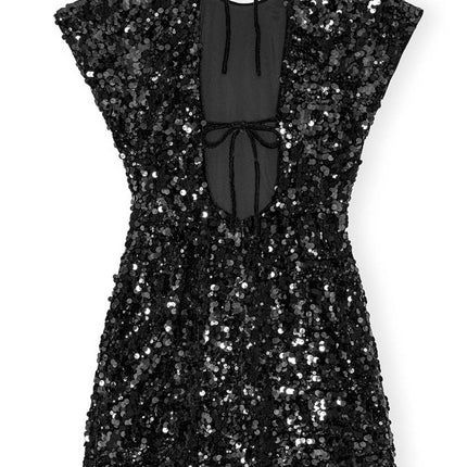 Ganni Velvet Sequins Mini Dress