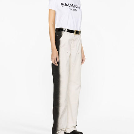 Balmain Logo Print Cotton T-shirt