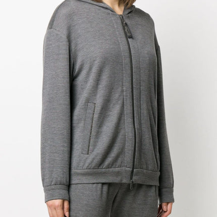 Brunello Cucinelli zipped long-sleeve hoodie