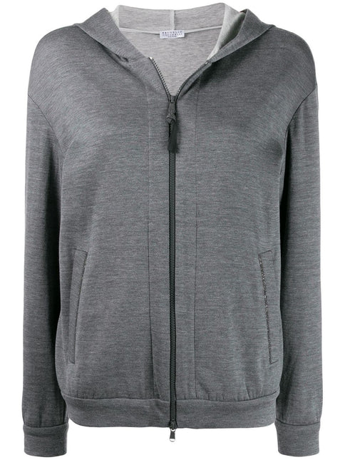 Brunello Cucinelli zipped long-sleeve hoodie